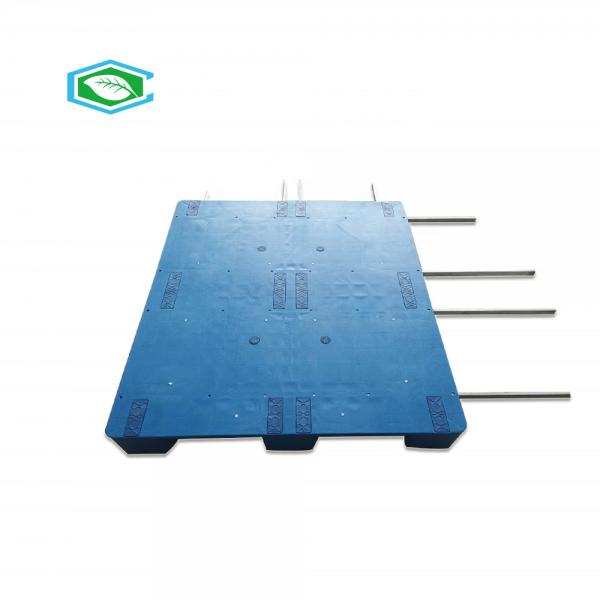 Quality 1210 Reusable Plastic Pallets Steel Tube Reinforced Anti UV Long Using Life Single Face for sale