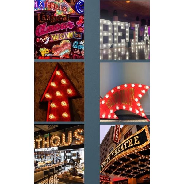 Marquees Letter Led Sign 60mm Cabochon Remote Control RGB Pixel Led Light 24V UCS2903 Funfair Rides Lighting Signage Lighting
