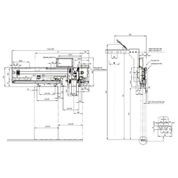 Vector Closed Loop Control Elevator Door Operator 2 Panels AC PM Door Operator