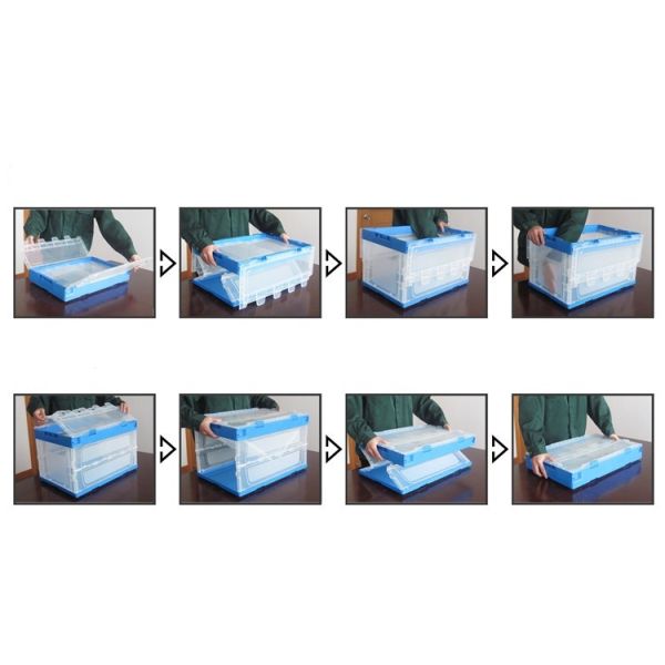 530*360 mm Collapsible Plastic Totes / Foldable Plastic Storage Bins