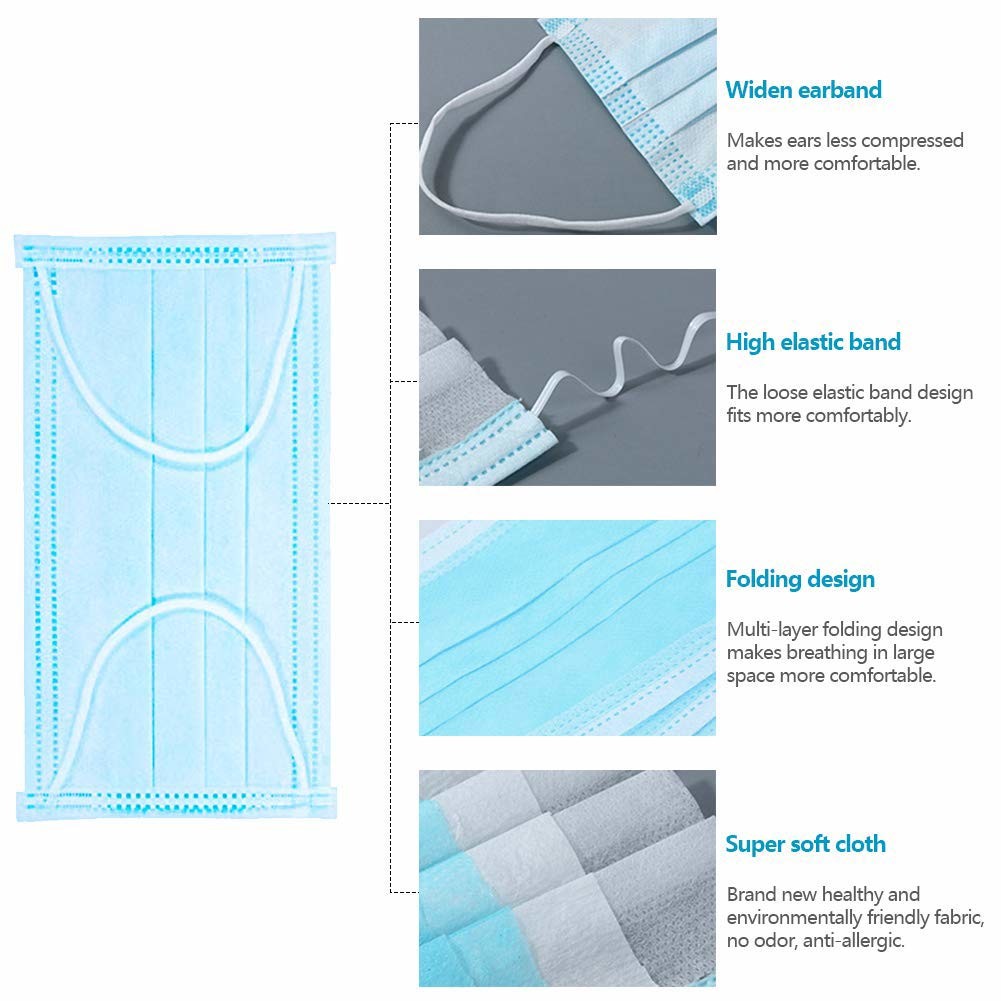 Non Woven Facial Disposable Respirator Mask Anti Dust Flu Face Mask