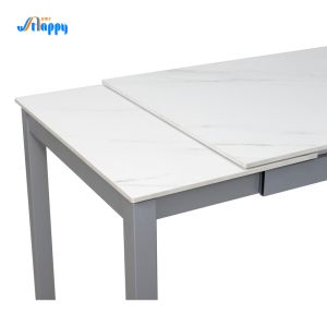 China 1400mm Length Modern Extendable Dining Table Customizable With Iron Leg on sale