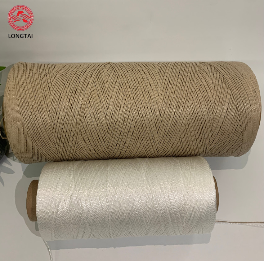 Fibrillated Nm4.6/1*2 Sausage Twine Butcher PP String PP Baler Twine beige&white