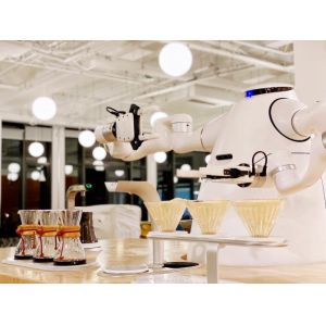 Double Arm Robot Coffee Machine RGB Beverage Cafe Robot Espresso