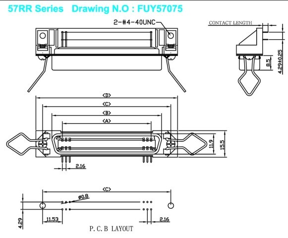 Centronic PCB Right Angle Female Connector