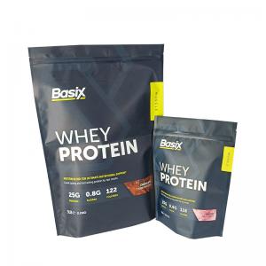 Buy cheap Custom Shaped Size Mylar Stand Up Zip Lock Pouch Whey Protein Powder Bag product
