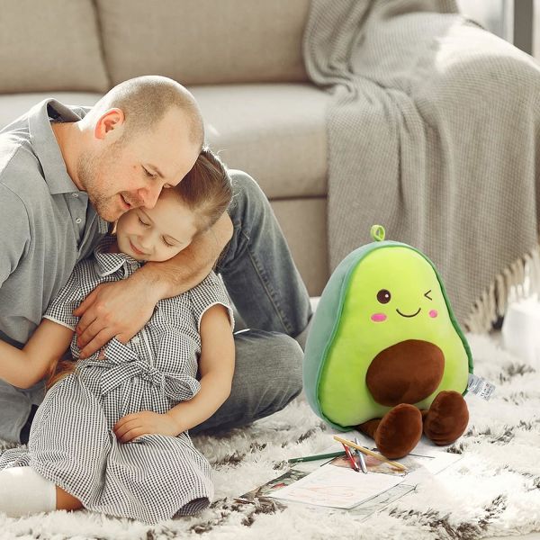 16.5-inch snuggle stuffed avocado fruit soft plush Throw pillow gift for kids, food shaped throw pillow toy for Christma