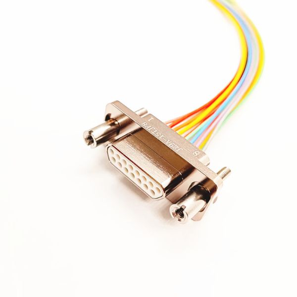 MIL-DTL-83513 Series Micro-D Connector J29A-15TJP with 15 Pins Threaded Locking and Precision Twisted Wire Elastic Pins