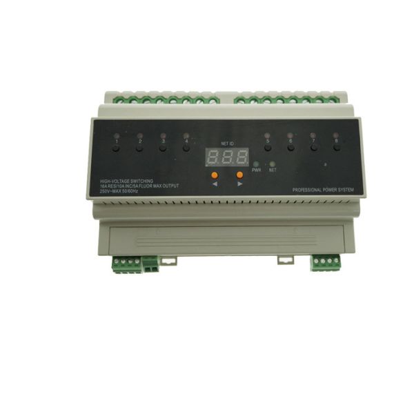 DALI 8 Channels Interior Lamp Control Module , 16A Switch Execution Lighting Control Panel