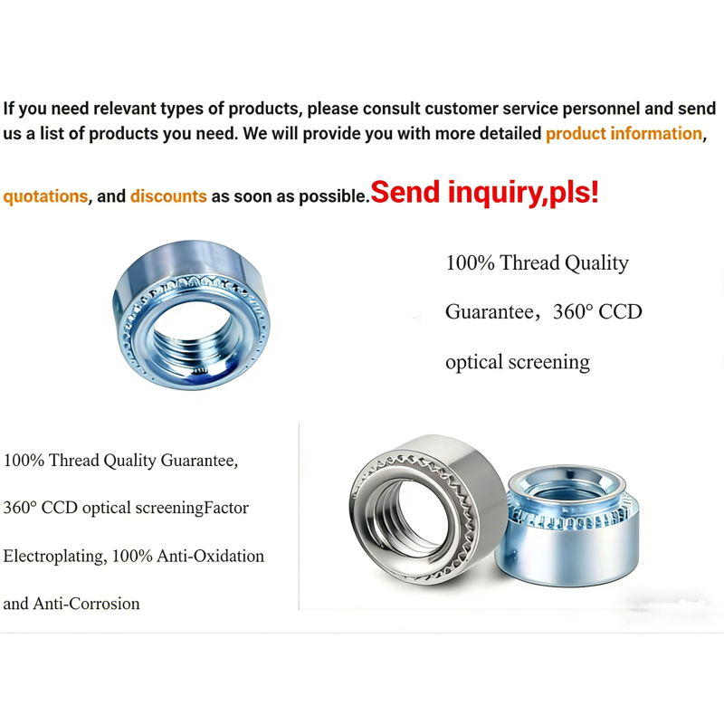 Rust Resistance Self Clinching Fasteners Easy Inspection Press Fit Nuts