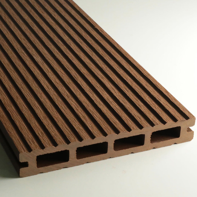 Embossed WPC Decking Panel Anti Slip Wood-Plastic Composite Decking Panel ISO