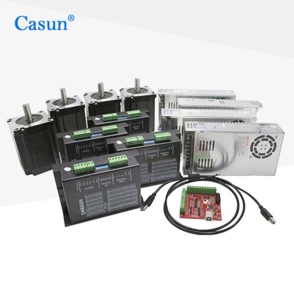 Quality Nema 23 CNC Kits 4 Axis 12N.M Stepper Motor Driver Power Supply Mach3 For CNC Machine for sale