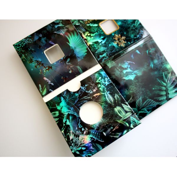 Holographic Paper Eyeshadow Packaging DIAM 27MM With Elastic Band Closure