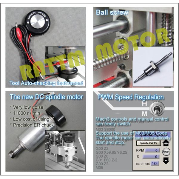 3 Axis 3040 CNC Engraving Machine 220V 500W with 1204 Ball Screw