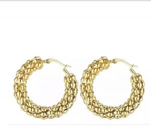 Buy cheap Anniversary 18K Gold Huggie Pendant Earrings Stainless Steel Earrings product