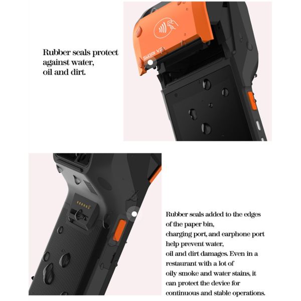 Touch Screen Android POS Terminal High Speed With 16GB Rom 8MP Camera