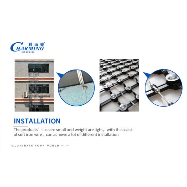 Lightweight DC12V LED Mesh Display , Multiscene LED Curtain Video Wall