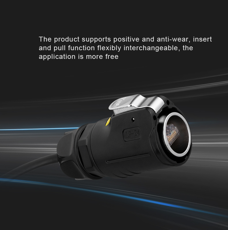 CNLINKO LP24 RJ45 Waterproof Connector Internet LED Display 8P8C Connector Network CAT5E IP68 RJ45 Adapter Plug and Socket