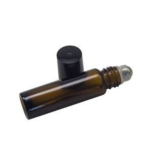 Cosmetic Frosted Amber 10ml Empty Roll On Bottles