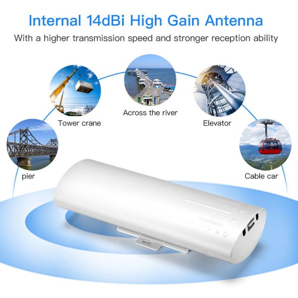 5.8G Outdoor Wireless Ethernet Bridge 450Mbps Long Range 3KM 24V POE