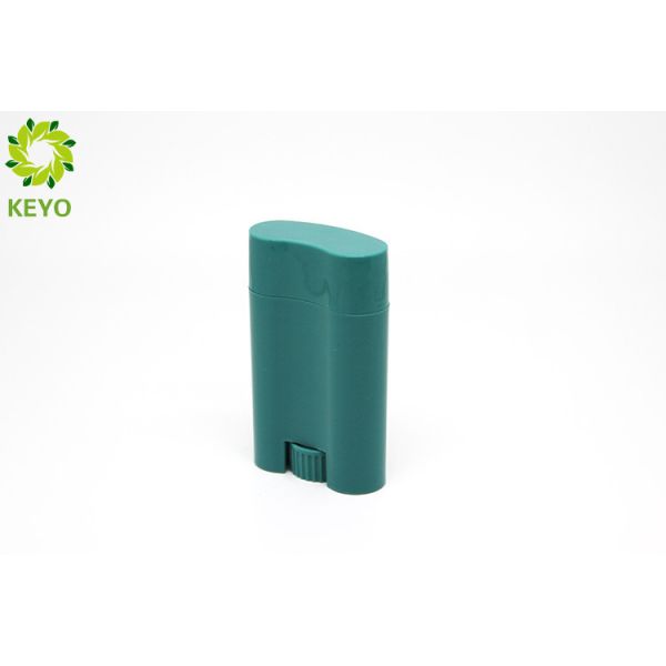 Green Plastic Deodorant Stick Containers 22g Oval Shape With Press Cap