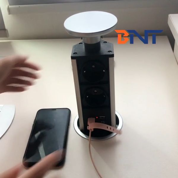 multiple function universal electrical plug socket for meeting table