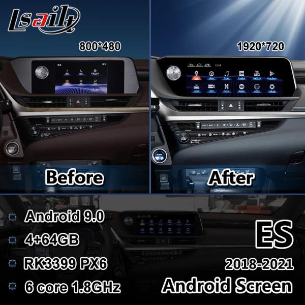 Quality Lsailt 12.3 Inch Lexus Android Auto Screen RK3399 Youtube Carplay Display For ES250 ES300h ES350 for sale