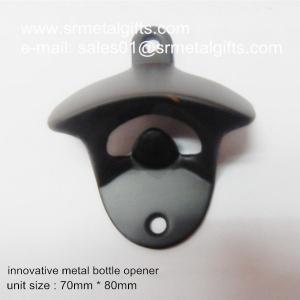 China Matt black wall mounted bottle opener, wall mounted metal opener on sale