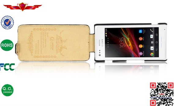 Ultra Slim Colorful High Quality Flip Leather Cover Case For Sony Xperia M Soft Durable