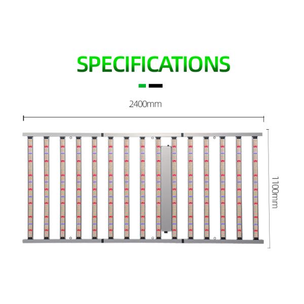 1500W Full Spectrum Bar LED Grow Light Commercial Indoor Farm Plants High PPF Bloom Application Samsung LM281B Chips