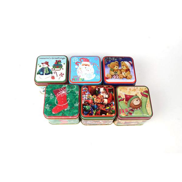 Rustproof Cookie Small Christmas Tins With Lids Thickened Lightweight
