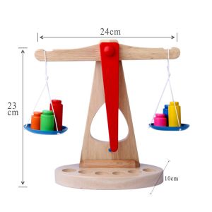 Weighing 10CM Wooden Balance Scale Toy Montessori Balance Scale