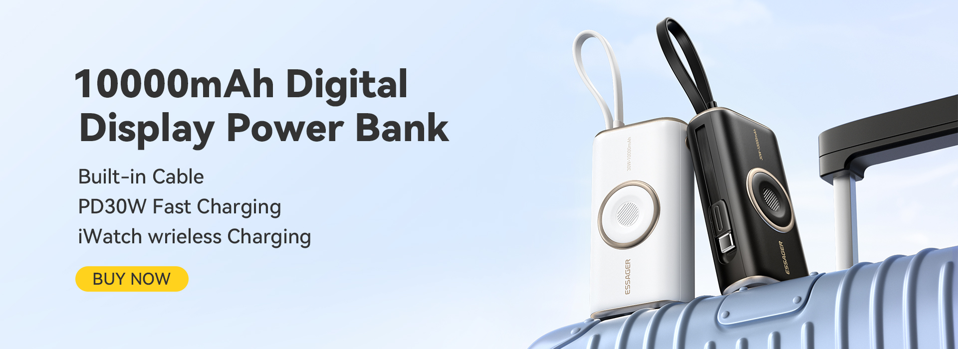 ESSAGER ES-D018 Series Portable Battery Power Bank 10000 Mah With 30W USB-C Input
