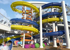 Buy cheap Anti - Static Swimming Pool Water Slides , Free Fall Water Slide Oxidation Resistant product