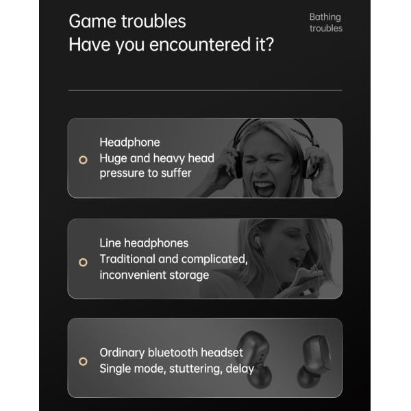 BLE5.1 Low Latency Wireless In Ear Earphones CVC8.0 HSP Wireless Microphone Earbuds