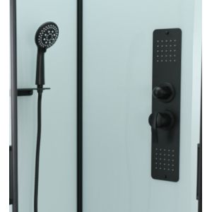 Modern Shower Room And Black Frame With Tray And Roof