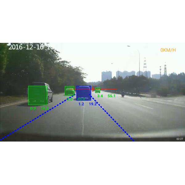 ADAS FCWS Auto DVR Camera System Lane Departure Warning 5 Functions In 1