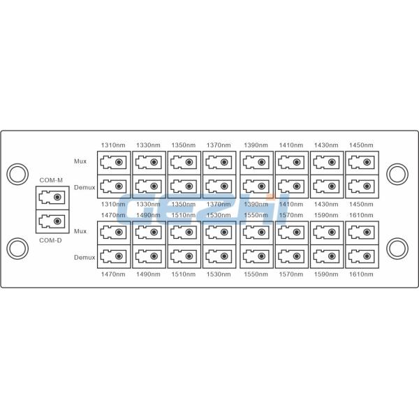 Dual Fiber 1x16 CH CWDM Mux Demux Fiber Optical Multiplexer