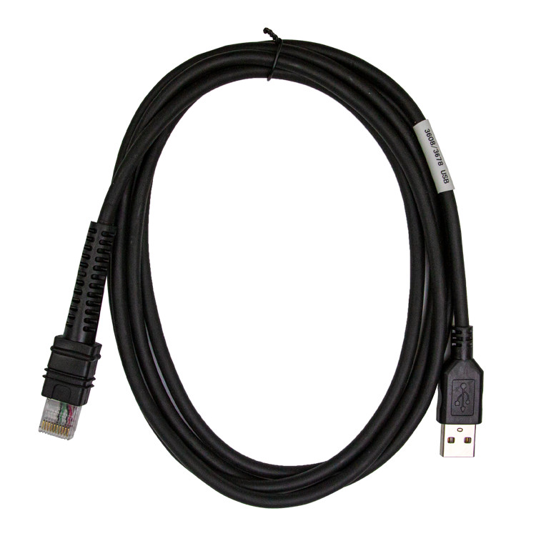 Shielded USB Coiled Cable Shielded For Zebra Barcode Scanner