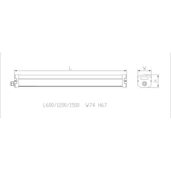 High Lumens Ip65 LED Light Fittings , 85 ~ 265V 18w LED Batten Eco Friendly