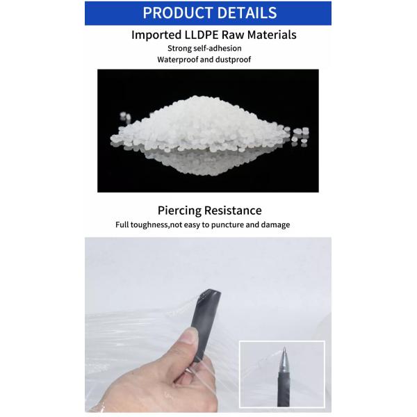 Colorful Plastic Wrap LLdpe Stretch Film Roll Jumbo Packaging 500mm