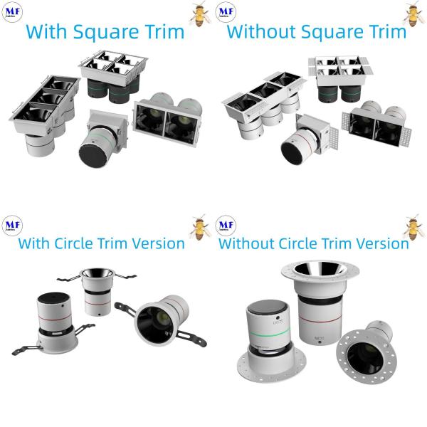 Modern Indoor Decoration Lighting LED Spot Down Light 5W-80W Square Circle Trim Hotel Room Corridor