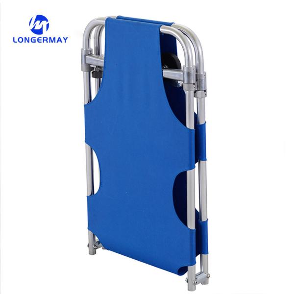 Stainless Steel Medical Ambulance Folding Emergency Stretcher with Wheels