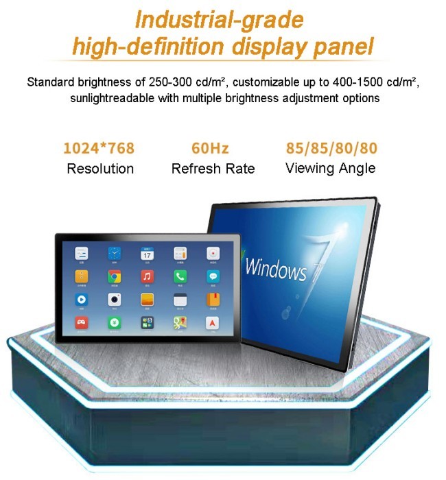 Factory Price Embedded/wall Mount Aluminum case Waterproof Lcd Monitor Fanless 12.1 inch Fully Enclosed Touch Screen Computer