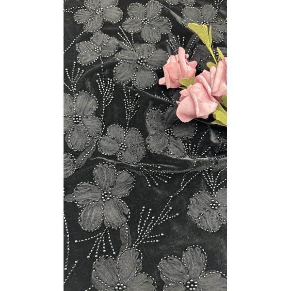 Beaded Embroiderey 3D Floral Lace Fabric Embroidered Fabric Elegant And Breathe Sequin Lace Fabric Luxury Occasion Fabric