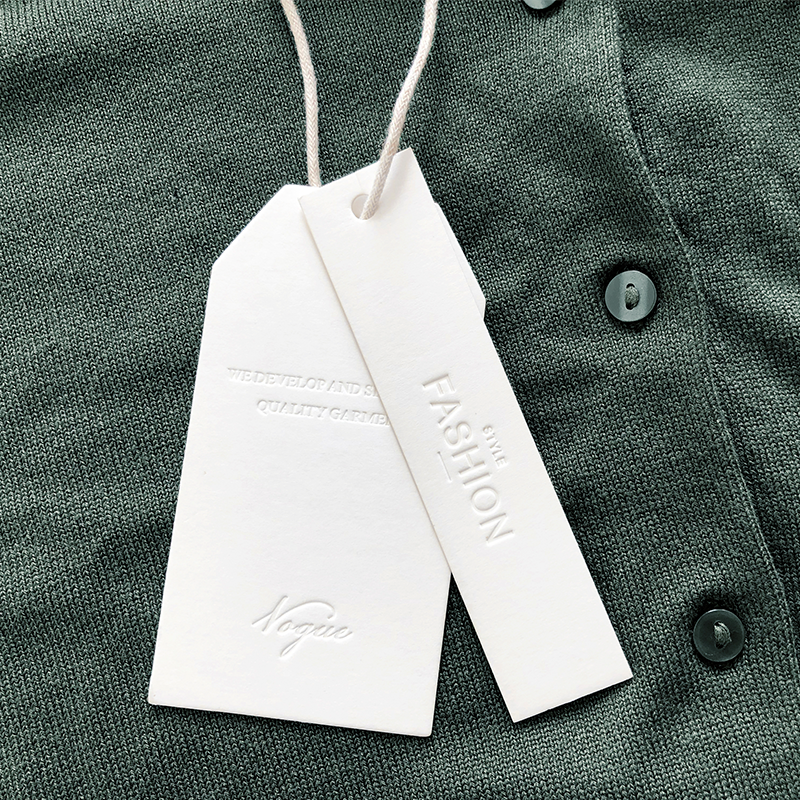 Custom Design Printing Name Logo Paper Clothing Garment Hanging String Paper Hang Tag
