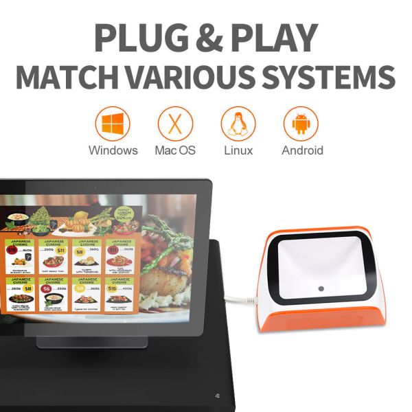 USB Hands-Free Tabletop Barcode Scanner Automatic High Speed 2D QR Code Reader Machine