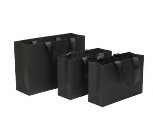 Buy cheap Soft Edge Black Paper Carrier Bags , Recycled Gift Bags Various Shape Available product