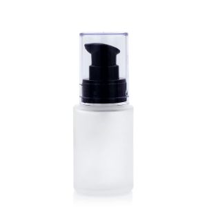China 30ml Round Shape Glass Empty Foundation Bottle With Press Pump on sale