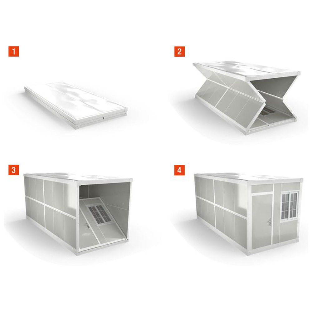 18mm MgO Board Floor Folding Container House With Bathroom And Kitchen Folded Modern Style